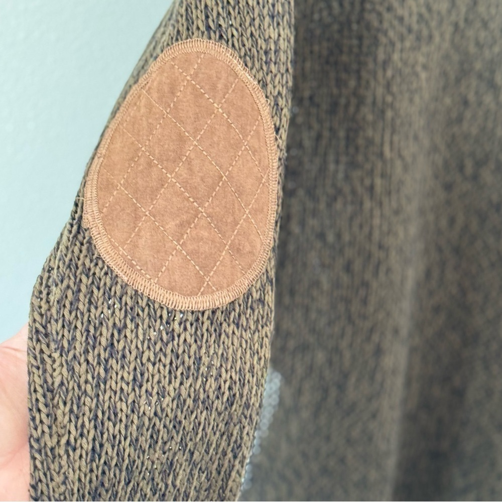 Francesca’s Harper Heritage Brown Knit Sweater Women’s Large NWT w/Elbow Patch - Picture 5 of 7